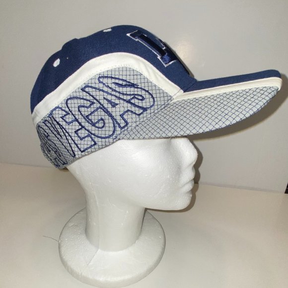 NEW Adult Las Vegas Embroidered Baseball Cap Grey and Navy Blue - Picture 4 of 6